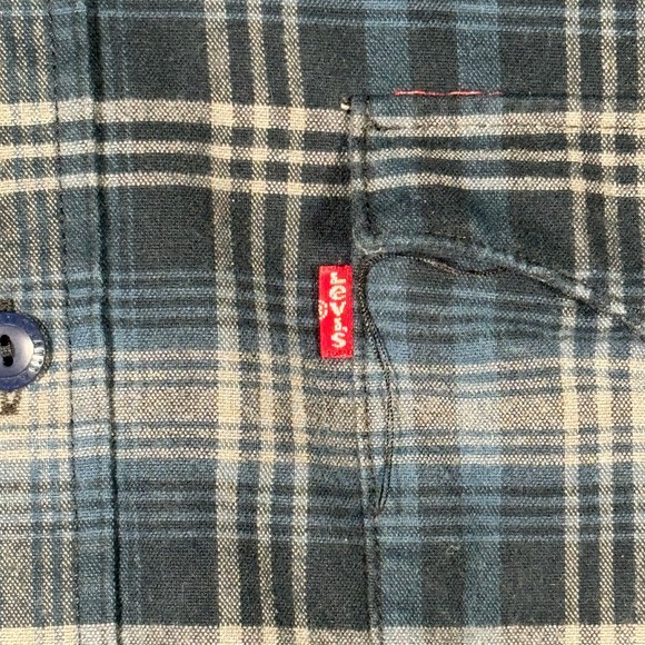 Levis Shirt Mens XXL Blue Plaid Classic Western Long Sleeve Button Up - Picture 3 of 11